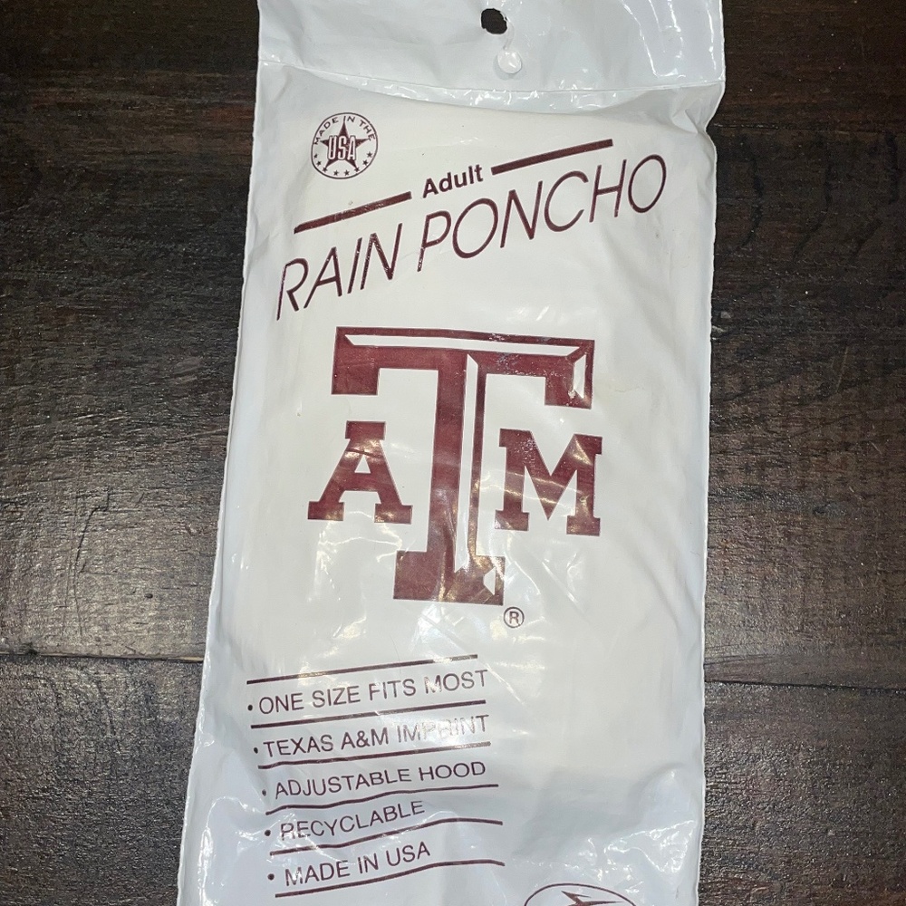 Storm Dude Adult Rain Poncho‎ Texas A&M University OSFM Made in USA